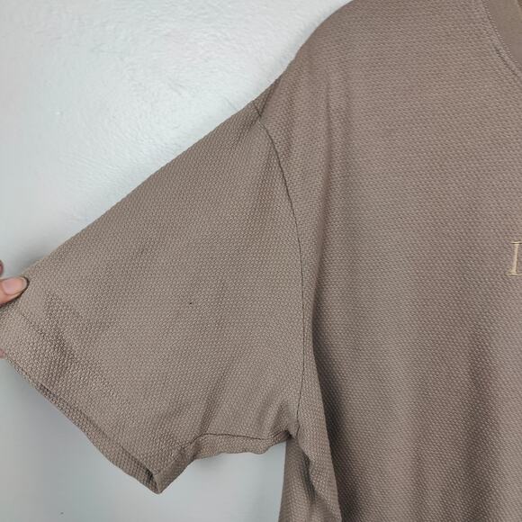 Vintage Y2K Lee Jeans Thermal Knit T-Shirt Mens XL Tan Taupe Waffle Embroidered - Picture 3 of 8
